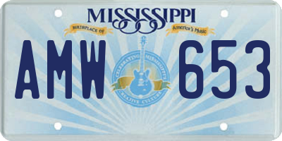 MS license plate AMW653