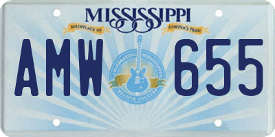 MS license plate AMW655