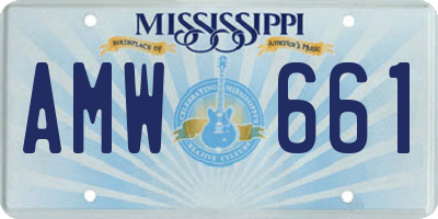 MS license plate AMW661