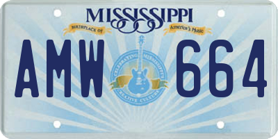 MS license plate AMW664