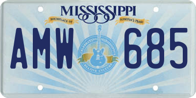 MS license plate AMW685