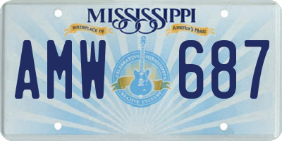 MS license plate AMW687