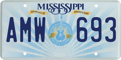 MS license plate AMW693