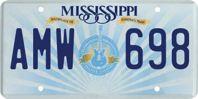 MS license plate AMW698