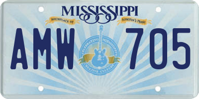 MS license plate AMW705