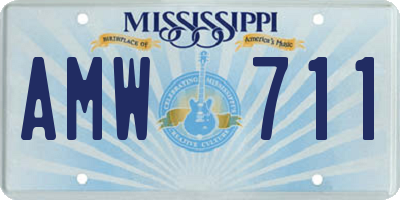 MS license plate AMW711