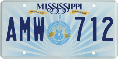 MS license plate AMW712