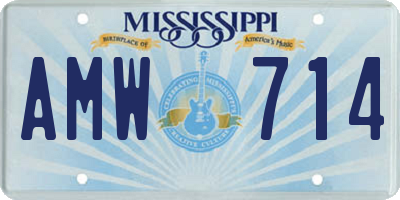 MS license plate AMW714