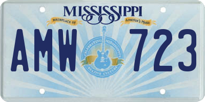 MS license plate AMW723