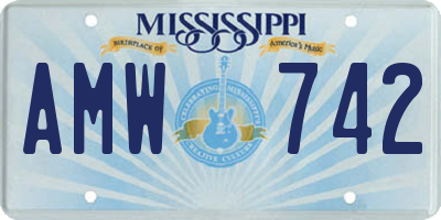 MS license plate AMW742