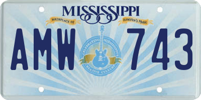 MS license plate AMW743