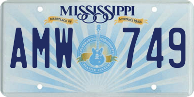MS license plate AMW749