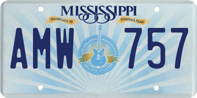 MS license plate AMW757