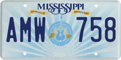 MS license plate AMW758