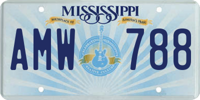 MS license plate AMW788