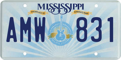 MS license plate AMW831