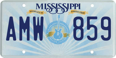 MS license plate AMW859