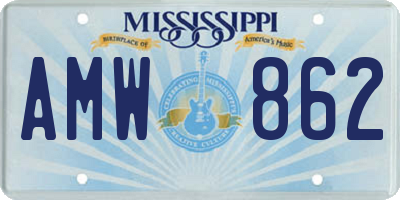 MS license plate AMW862