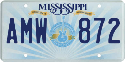 MS license plate AMW872