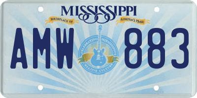 MS license plate AMW883