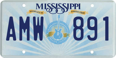 MS license plate AMW891