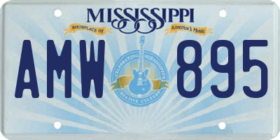 MS license plate AMW895