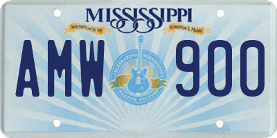 MS license plate AMW900