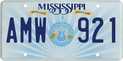MS license plate AMW921