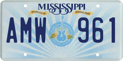 MS license plate AMW961