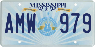 MS license plate AMW979