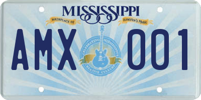 MS license plate AMX001