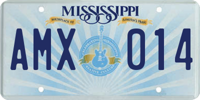 MS license plate AMX014