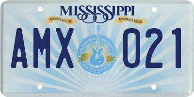 MS license plate AMX021