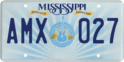 MS license plate AMX027