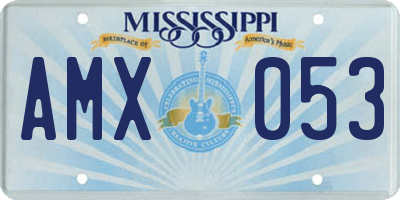 MS license plate AMX053