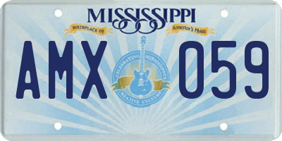 MS license plate AMX059