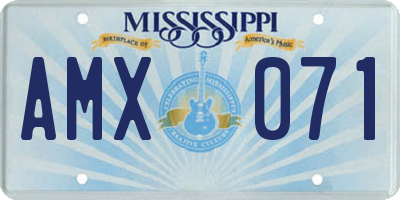 MS license plate AMX071