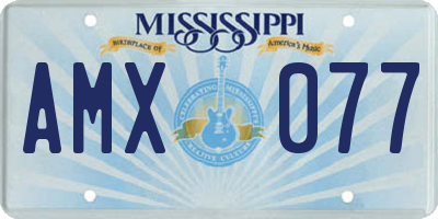MS license plate AMX077