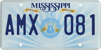 MS license plate AMX081