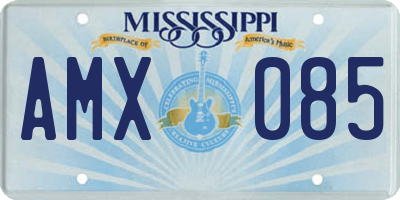 MS license plate AMX085