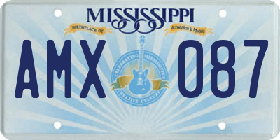 MS license plate AMX087