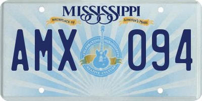 MS license plate AMX094