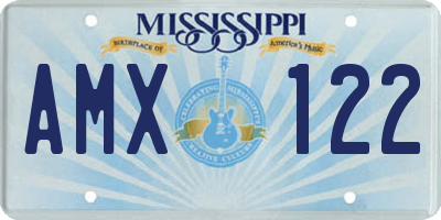 MS license plate AMX122