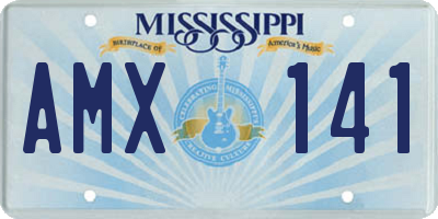 MS license plate AMX141