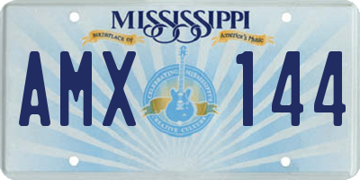 MS license plate AMX144