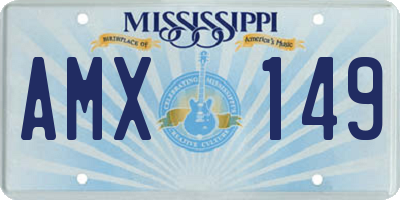 MS license plate AMX149