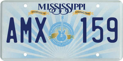 MS license plate AMX159