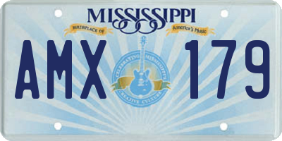 MS license plate AMX179