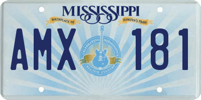 MS license plate AMX181