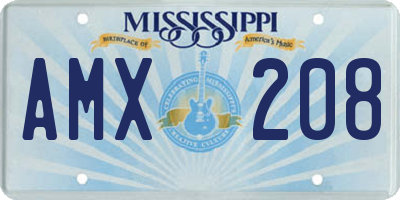 MS license plate AMX208